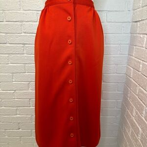 Givenchy Sport Red Office Wear Vintage Button Up Flare Skirt